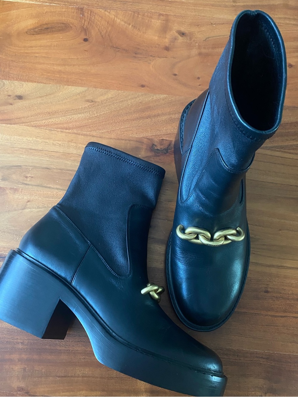 COACH Kenna Boots Black Leather Platform Ankle Bootie size 11 leather - Picture 15 of 15